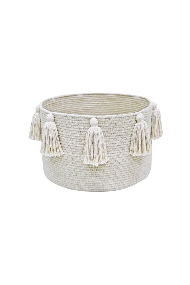 Lorena Canals Korb TASSELS natur | 40x40cm - Sir Henrys