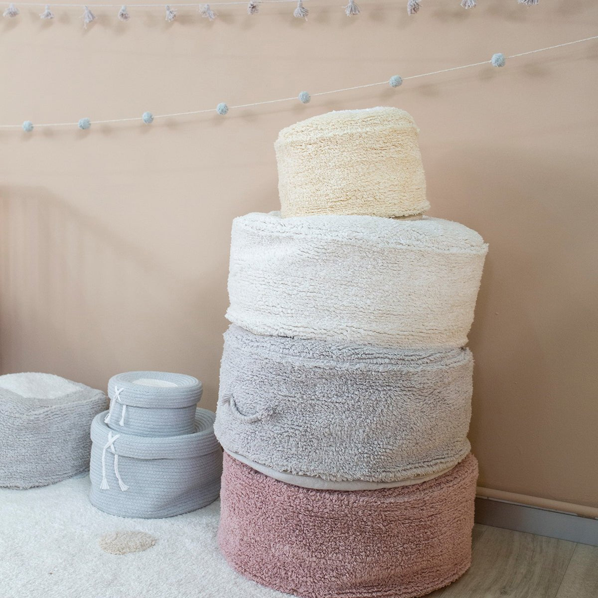 Lorena Canals Pouf CHILL creme | Ø50x20cm - Sir Henrys