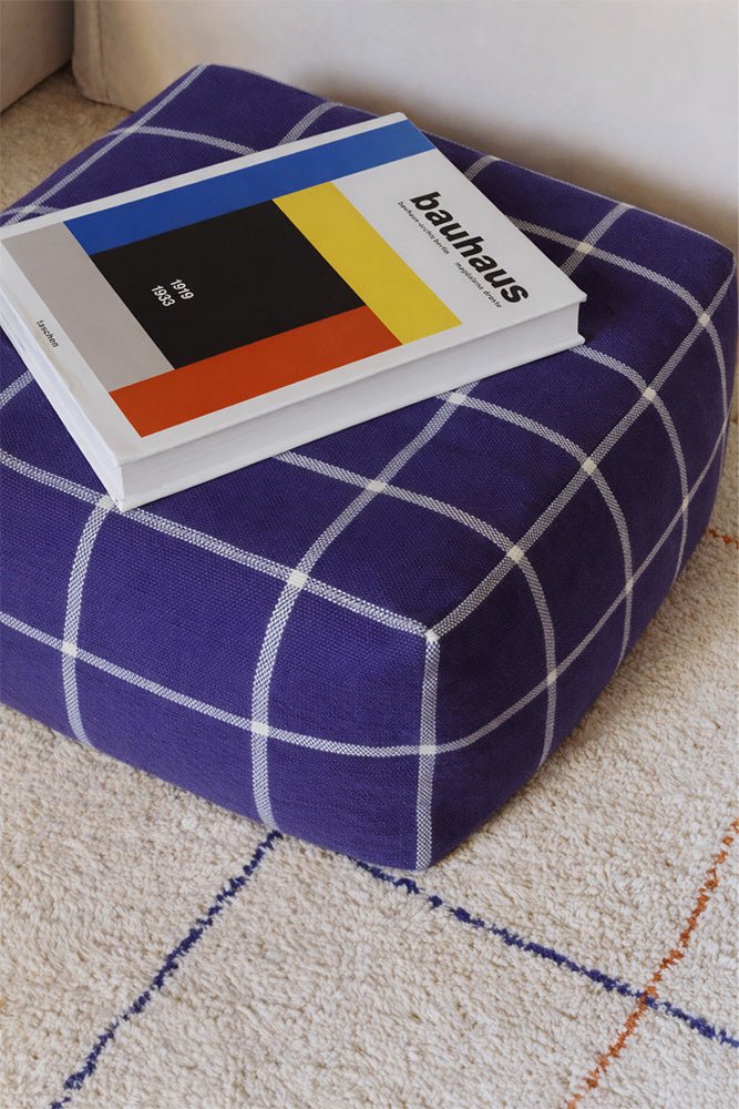 Lorena Canals Pouf GEO BLOCK navy blue | 45x45cm - Sir Henrys