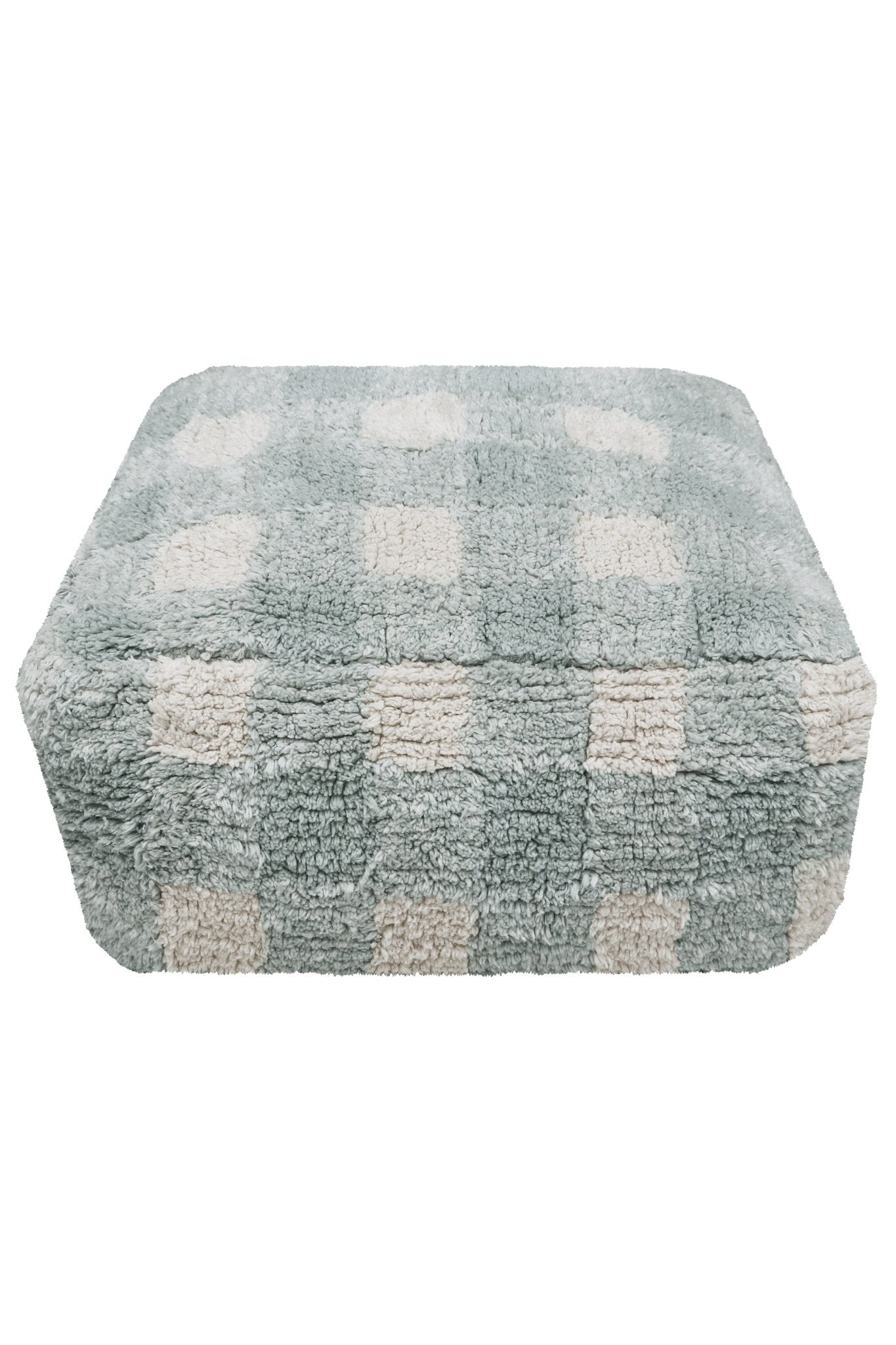 Lorena Canals Pouf VICHY Blau Salbei | 20x40cm - Sir Henrys