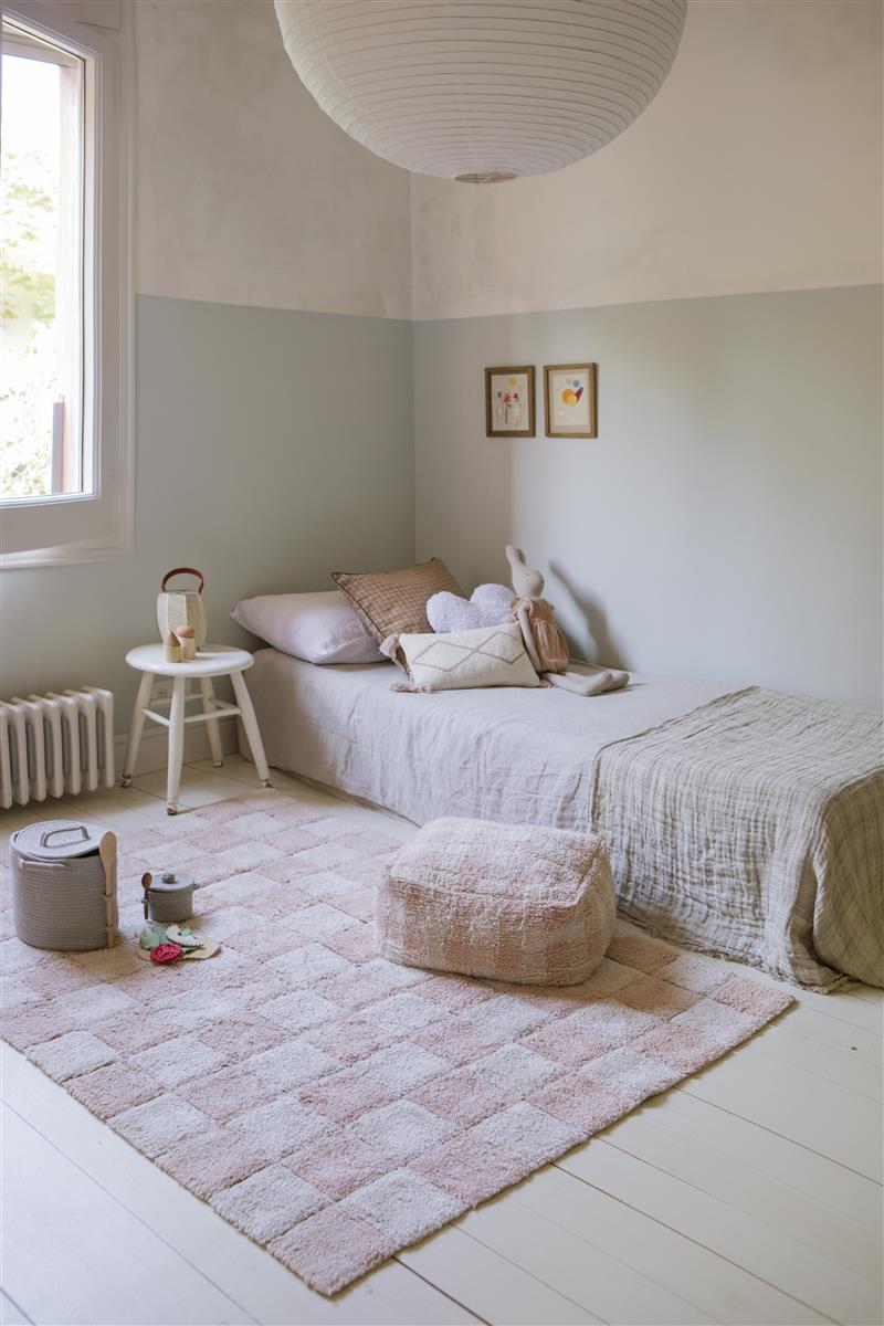 Lorena Canals Pouf VICHY Rose | 20x40cm - Sir Henrys