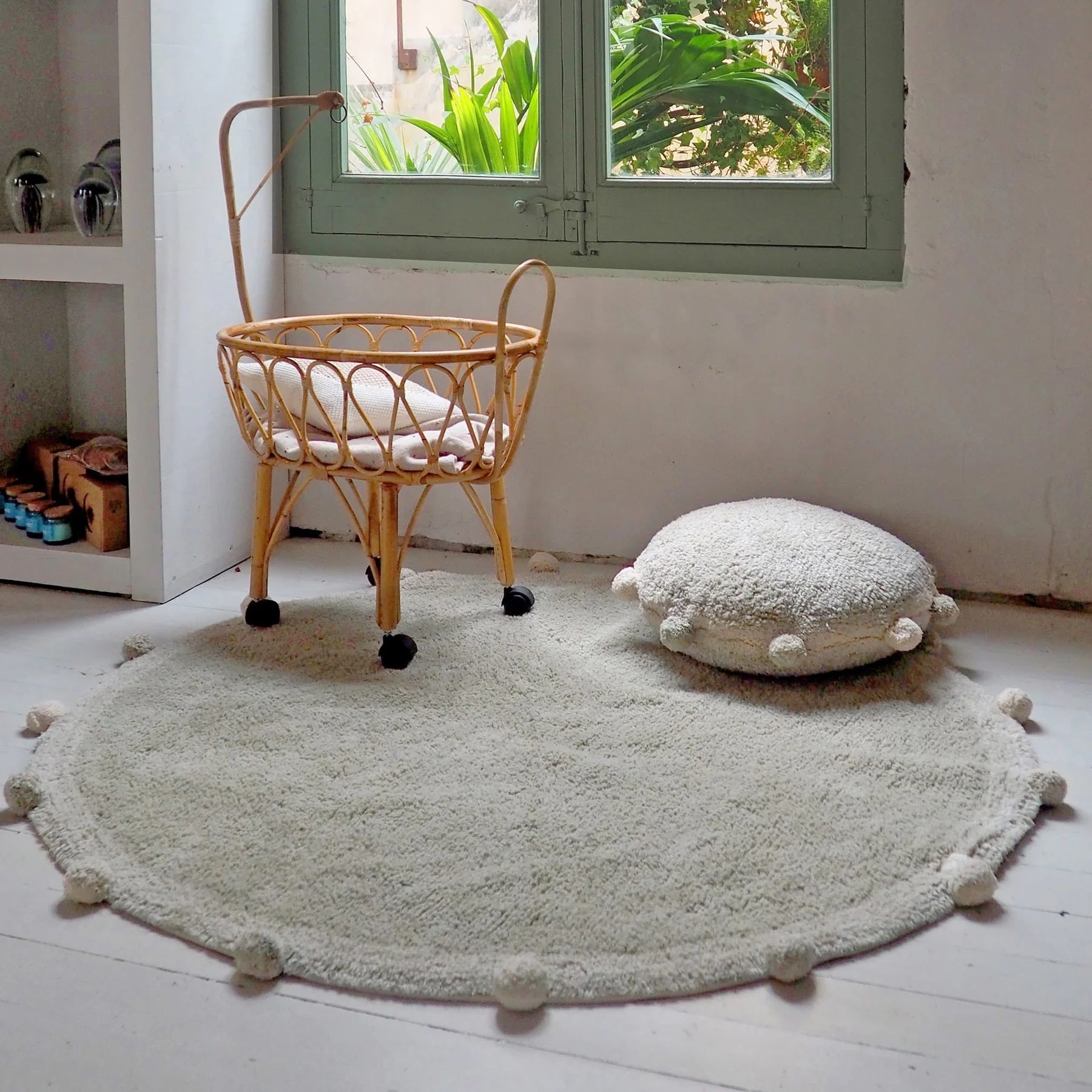 Lorena Canals waschbarer Teppich BUBBLY olive | 120x120cm - Sir Henrys