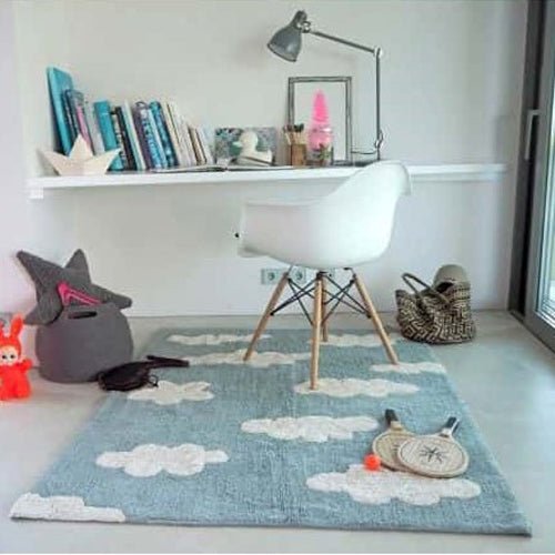 Lorena Canals waschbarer Teppich CLOUDS vintage blau | 160x120cm - Sir Henrys