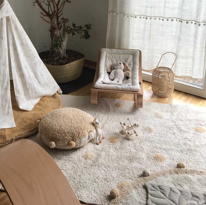 Lorena Canals waschbarer Teppich HIPPY DOTS honig | 160x120cm - Sir Henrys