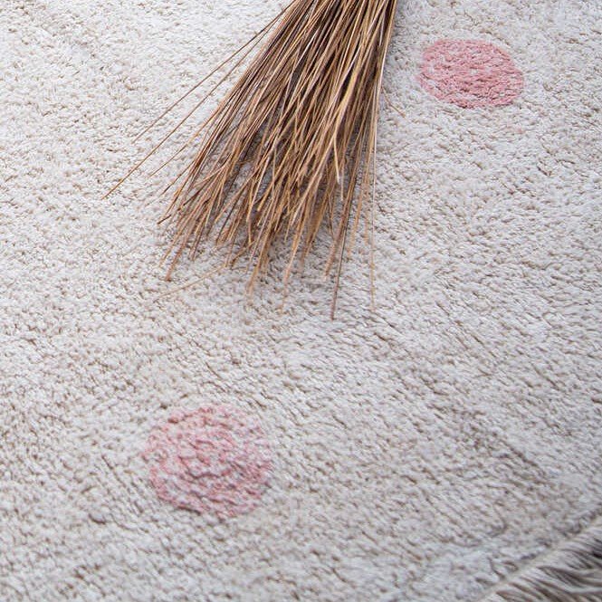 Lorena Canals waschbarer Teppich HIPPY DOTS vintage nude | 160x120cm - Sir Henrys
