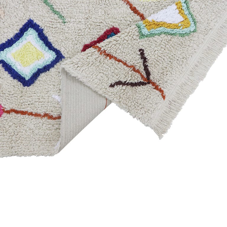 Lorena Canals waschbarer Teppich KAAROL natur bunt | 200x140cm | 200x140x0cm - Sir Henrys