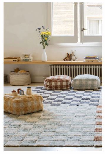 Lorena Canals waschbarer Teppich KITCHEN TILES Blau Salbei | 140x200cm - Sir Henrys