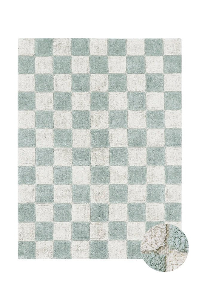 Lorena Canals Waschbarer Teppich KITCHEN TILES Blue Sage | 130x90cm - Sir Henrys