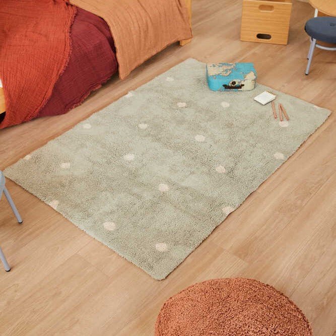 Lorena Canals waschbarer Teppich MINI DOT blauer Salbei | 150x100cm - Sir Henrys