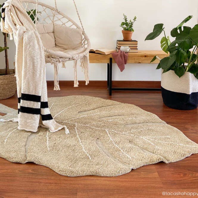 Lorena Canals waschbarer Teppich MONSTERA olive | 180x120cm - Sir Henrys