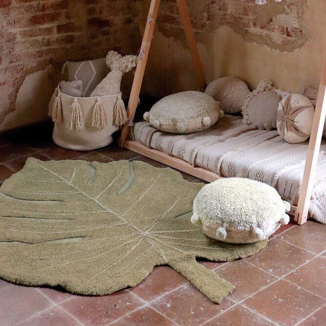 Lorena Canals waschbarer Teppich MONSTERA olive | 180x120cm - Sir Henrys