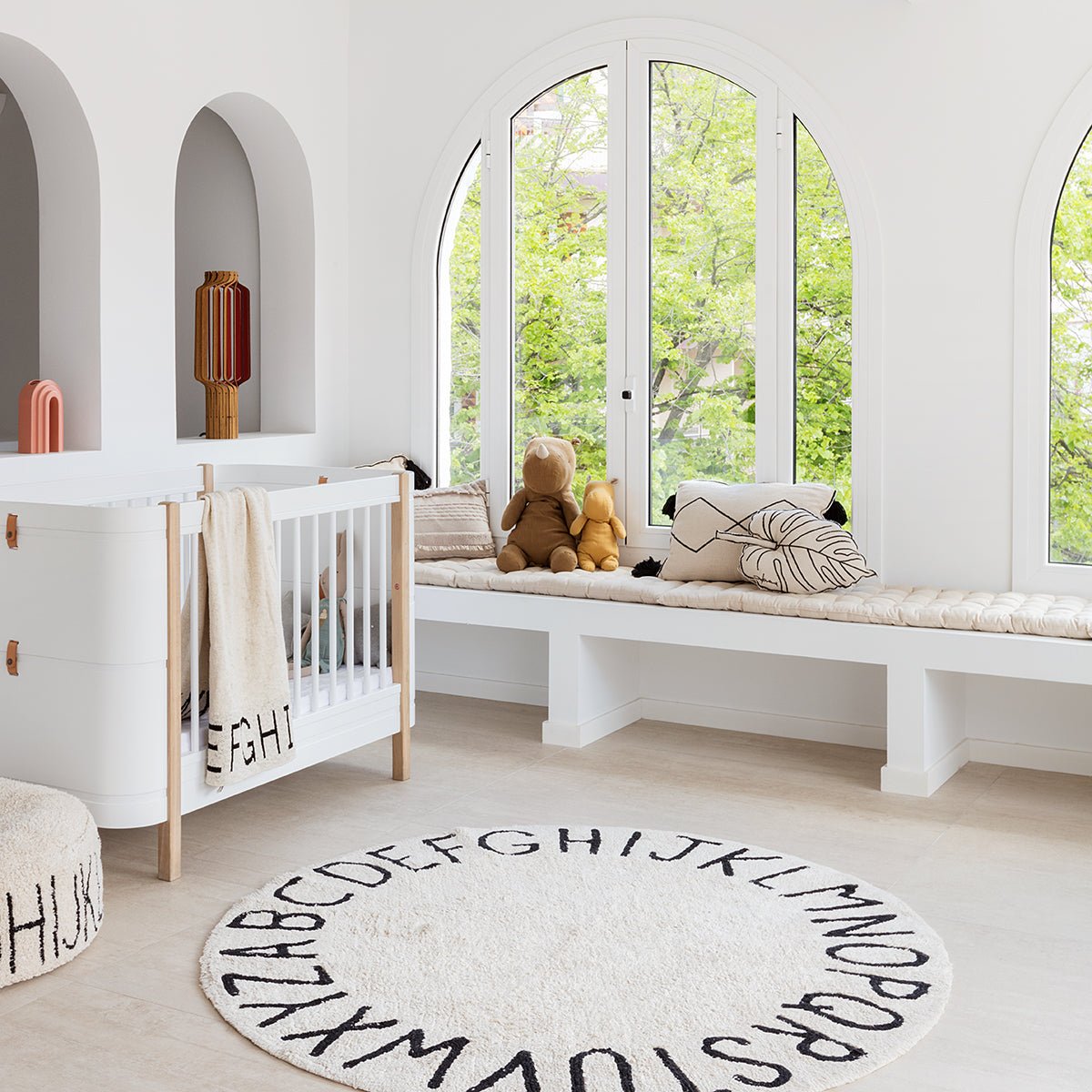 Lorena Canals waschbarer Teppich ROUND ABC natur | 150x150cm - Sir Henrys