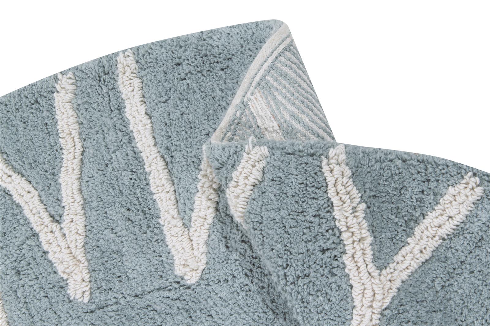 Lorena Canals waschbarer Teppich ROUND ABC vintage blue | 150x150cm - Sir Henrys
