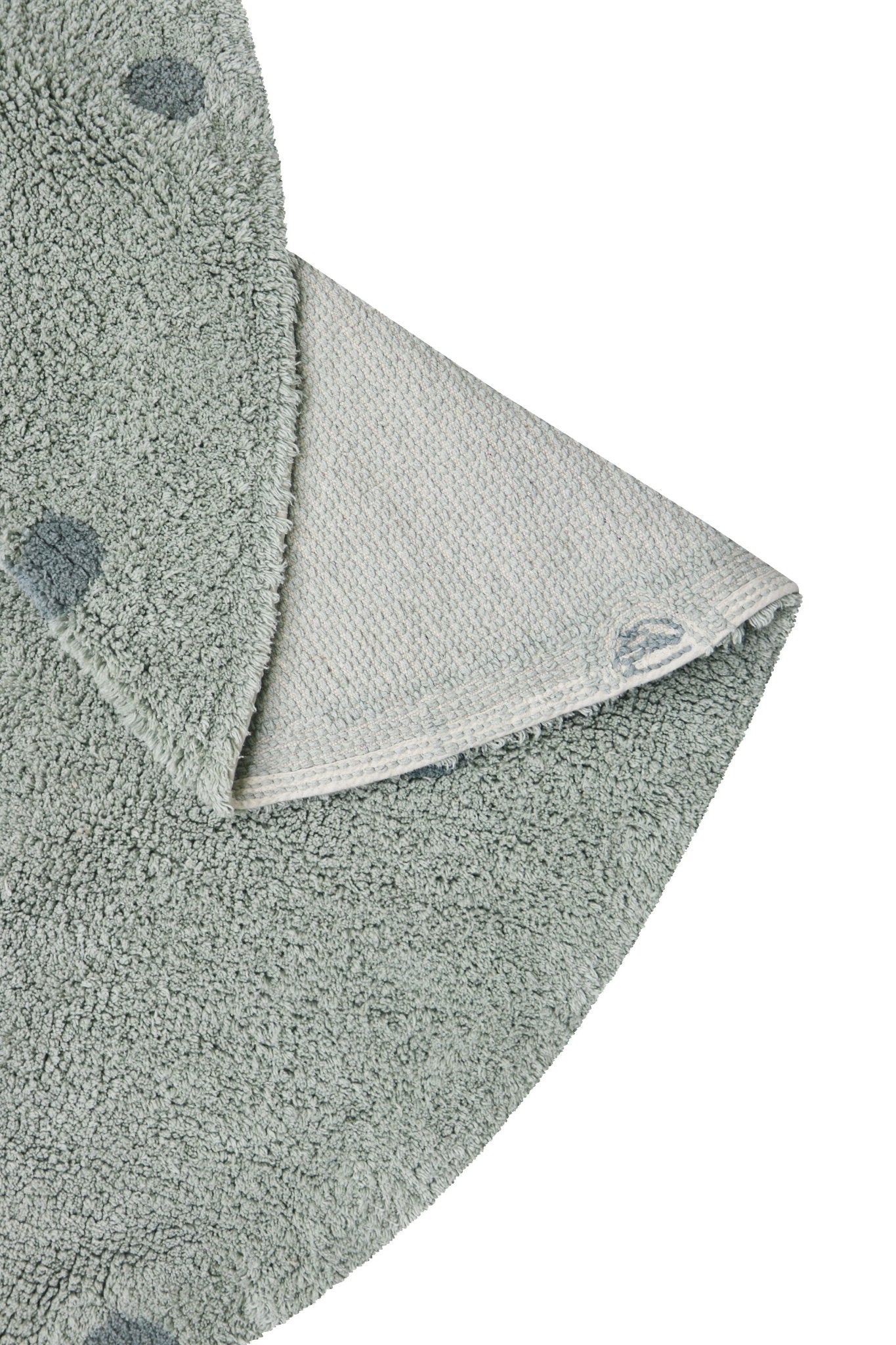 Lorena Canals waschbarer Teppich ROUND DOT Blau Salbei | 140x140cm - Sir Henrys