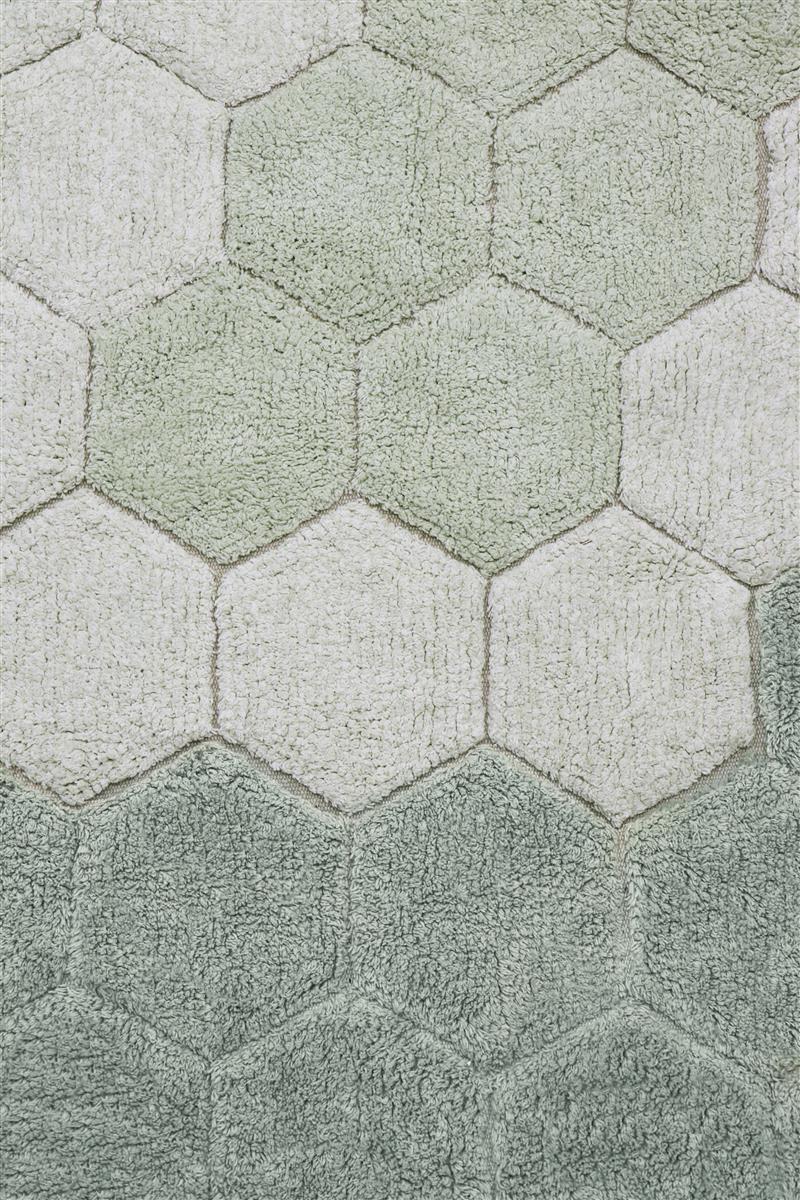 Lorena Canals waschbarer Teppich ROUND HONEYCOMB Blau Salbei | 140x140cm - Sir Henrys