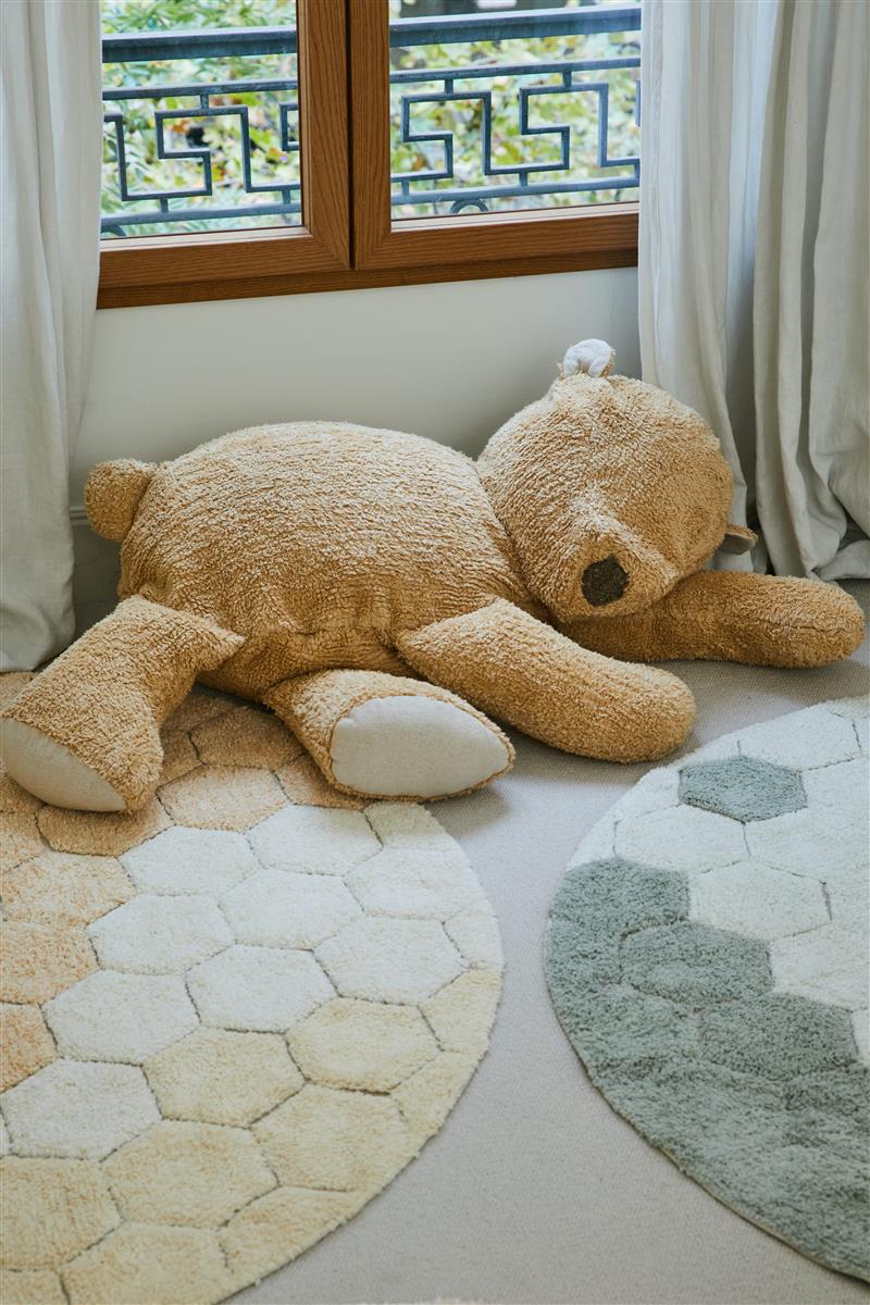 Lorena Canals waschbarer Teppich ROUND HONEYCOMB Gold | 140x140cm - Sir Henrys