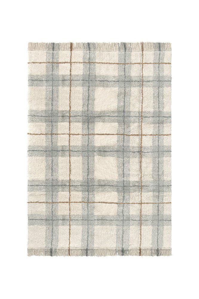 Lorena Canals Waschbarer Teppich TARTAN Blue Sage | 120x90cm - Sir Henrys