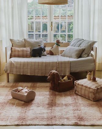 Lorena Canals Waschbarer Teppich TARTAN Rose | 120x90cm - Sir Henrys