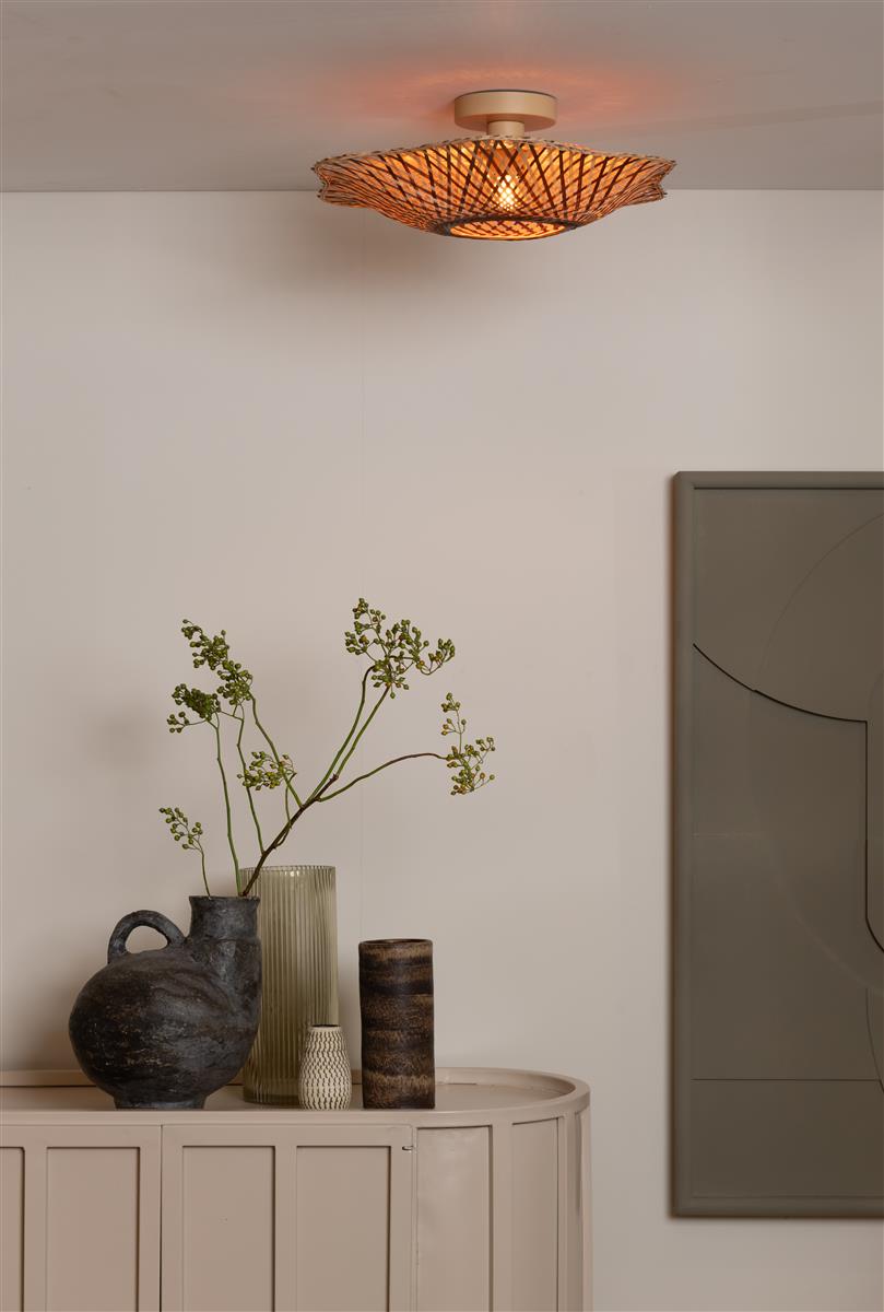 Good&Mojo Deckenlampe MADURA natur/braun | 13x44x13cm