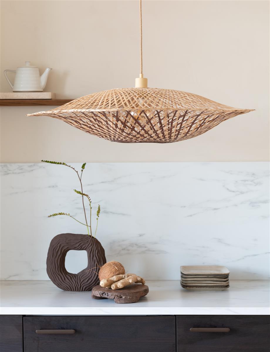 Good&Mojo Hängelampe MADURA natur/braun | 220x60x17cm