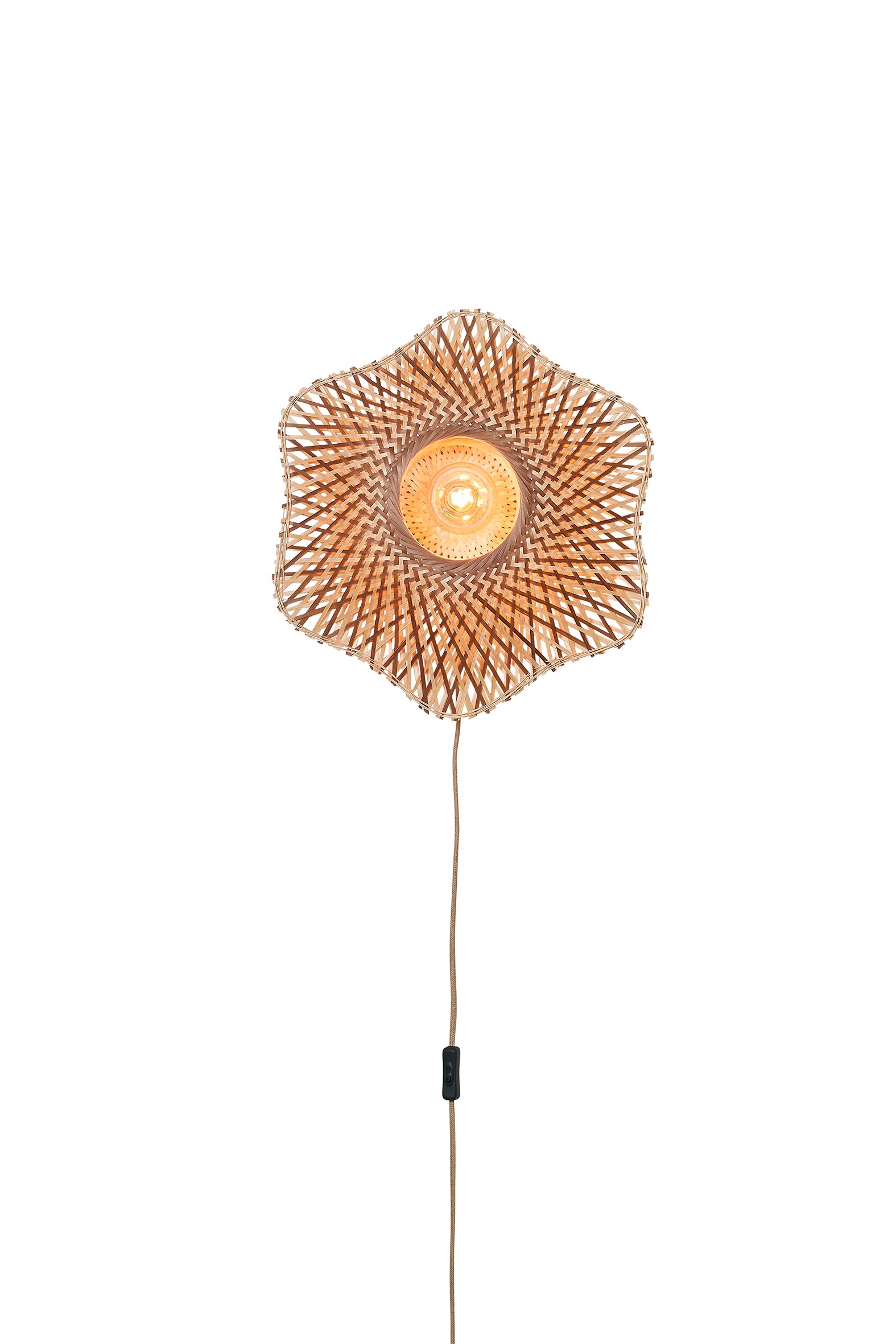 Good&Mojo Wandleuchte MADURA natur/braun | 44x44x44cm