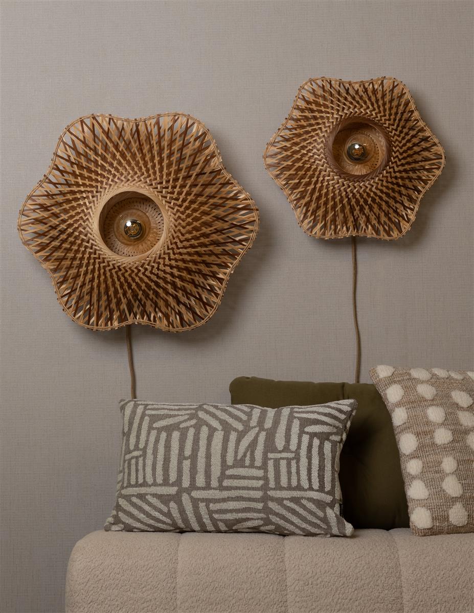 Good&Mojo Wandleuchte MADURA natur/braun | 44x44x44cm