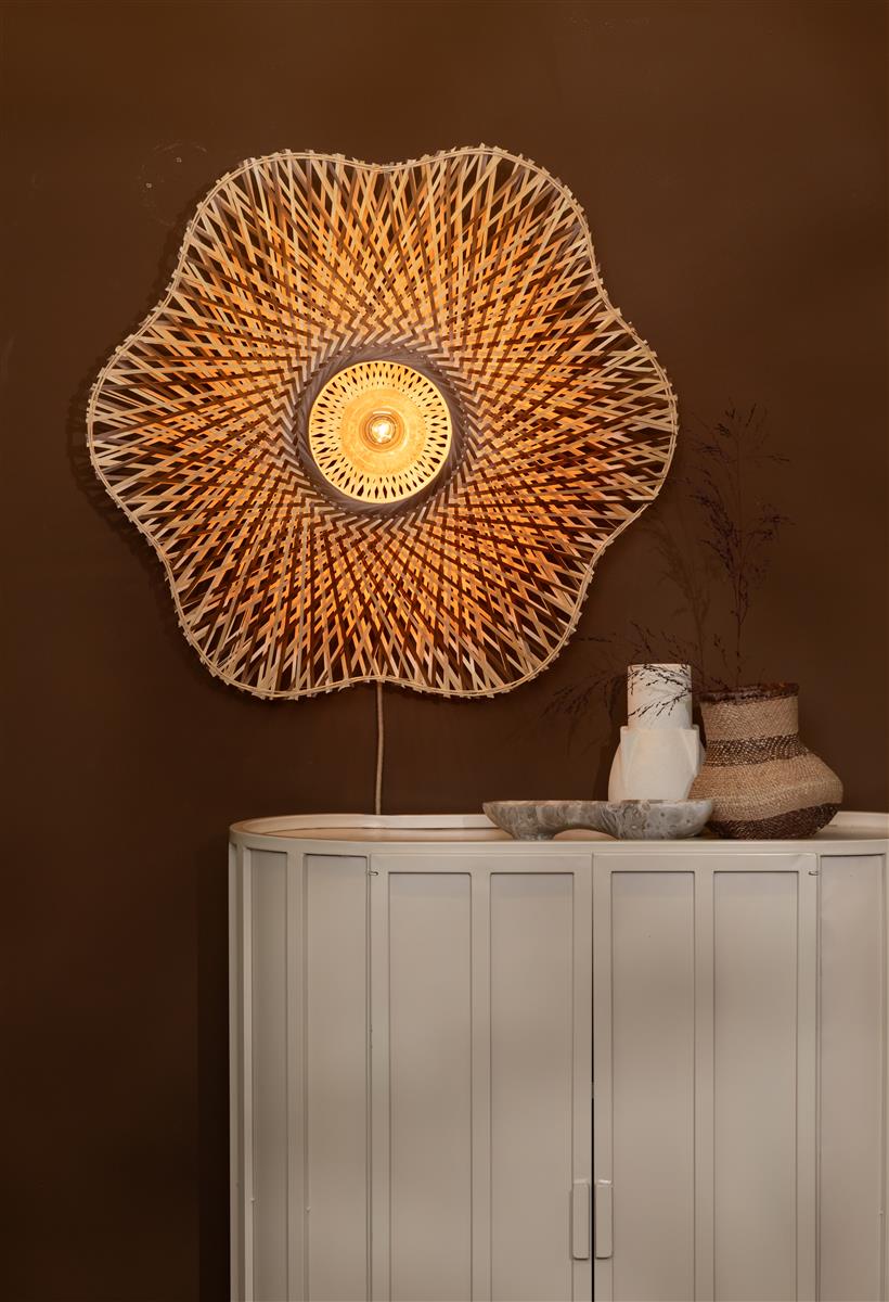 Good&Mojo Wandleuchte MADURA natur braun | 87x87x87cm