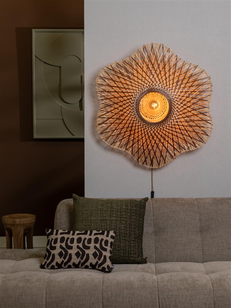 Good&Mojo Wandleuchte MADURA natur braun | 87x87x87cm