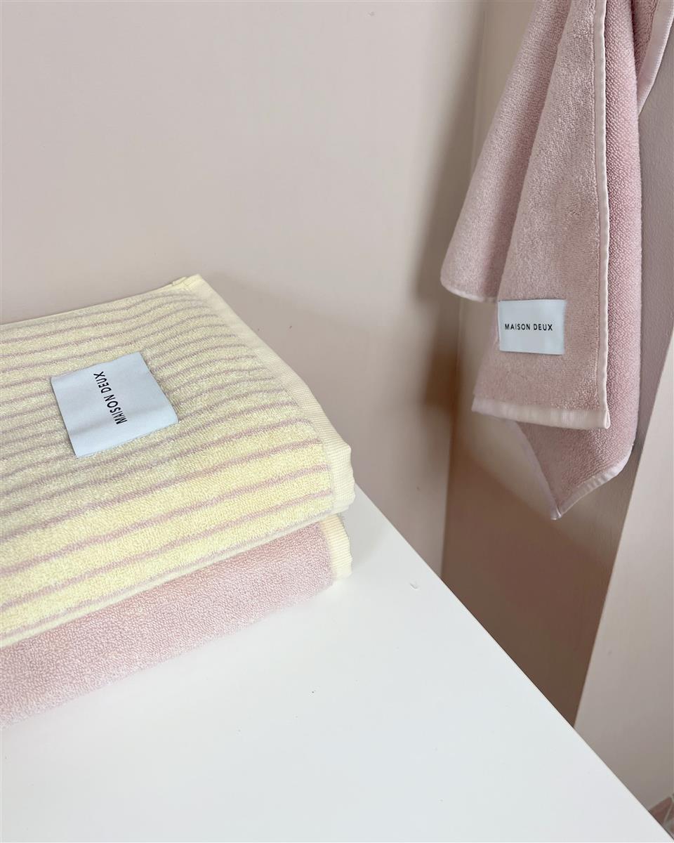 Maison Deux Gästehandtuch STRIPES COLOR Butter Yellow Pink | 50x30cm - Sir Henrys