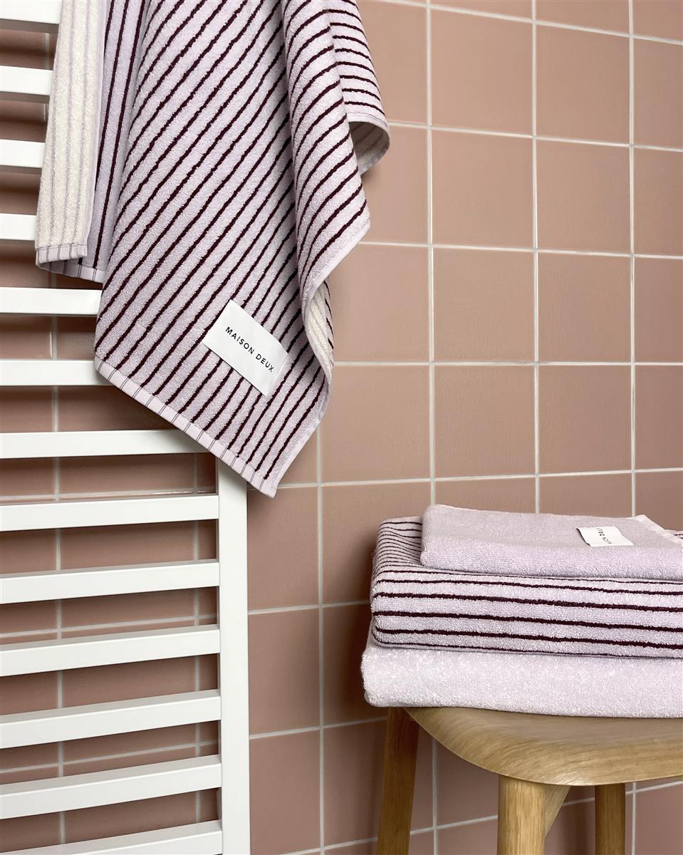 Maison Deux Gästehandtuch STRIPES COLOR Lilac Bordo | 50x30cm - Sir Henrys