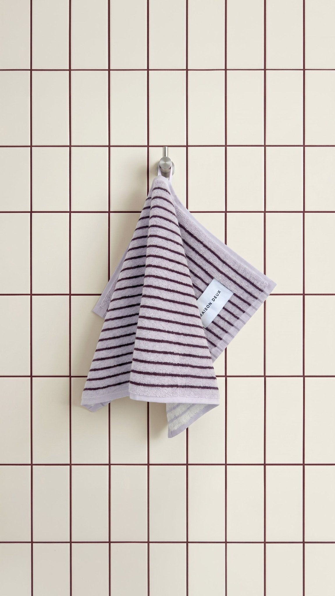 Maison Deux Gästehandtuch STRIPES COLOR Lilac Bordo | 50x30cm - Sir Henrys