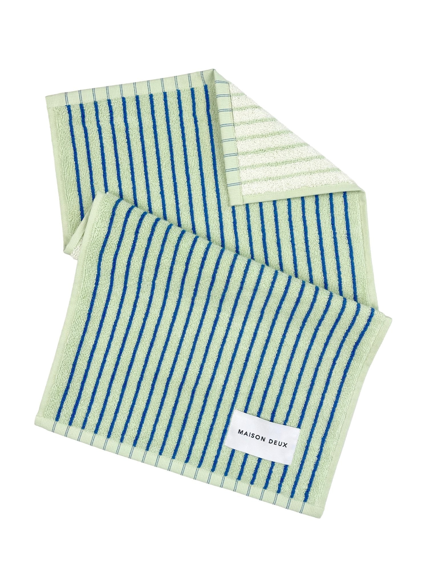 Maison Deux Gästehandtuch STRIPES COLOR Sage Cobalt Blue | 50x30cm - Sir Henrys
