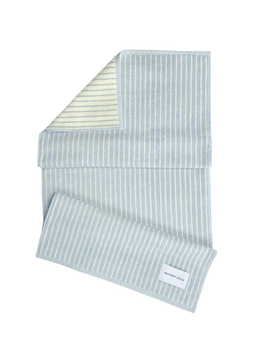 Maison Deux Handtuch STRIPES COLOR Blue Butter Yellow | 100x50cm - Sir Henrys