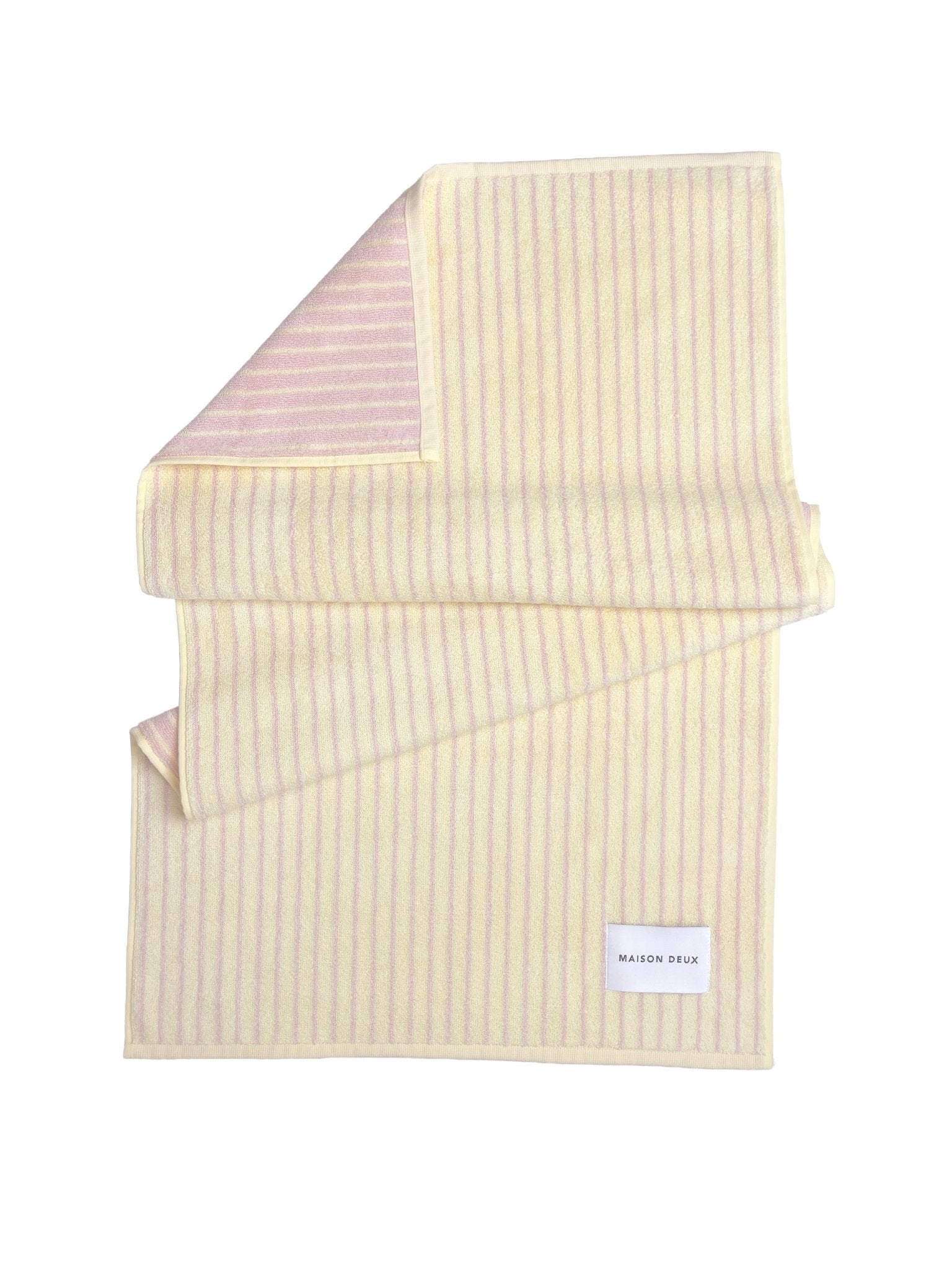 Maison Deux Handtuch STRIPES COLOR Butter Yellow Pink | 100x50cm - Sir Henrys