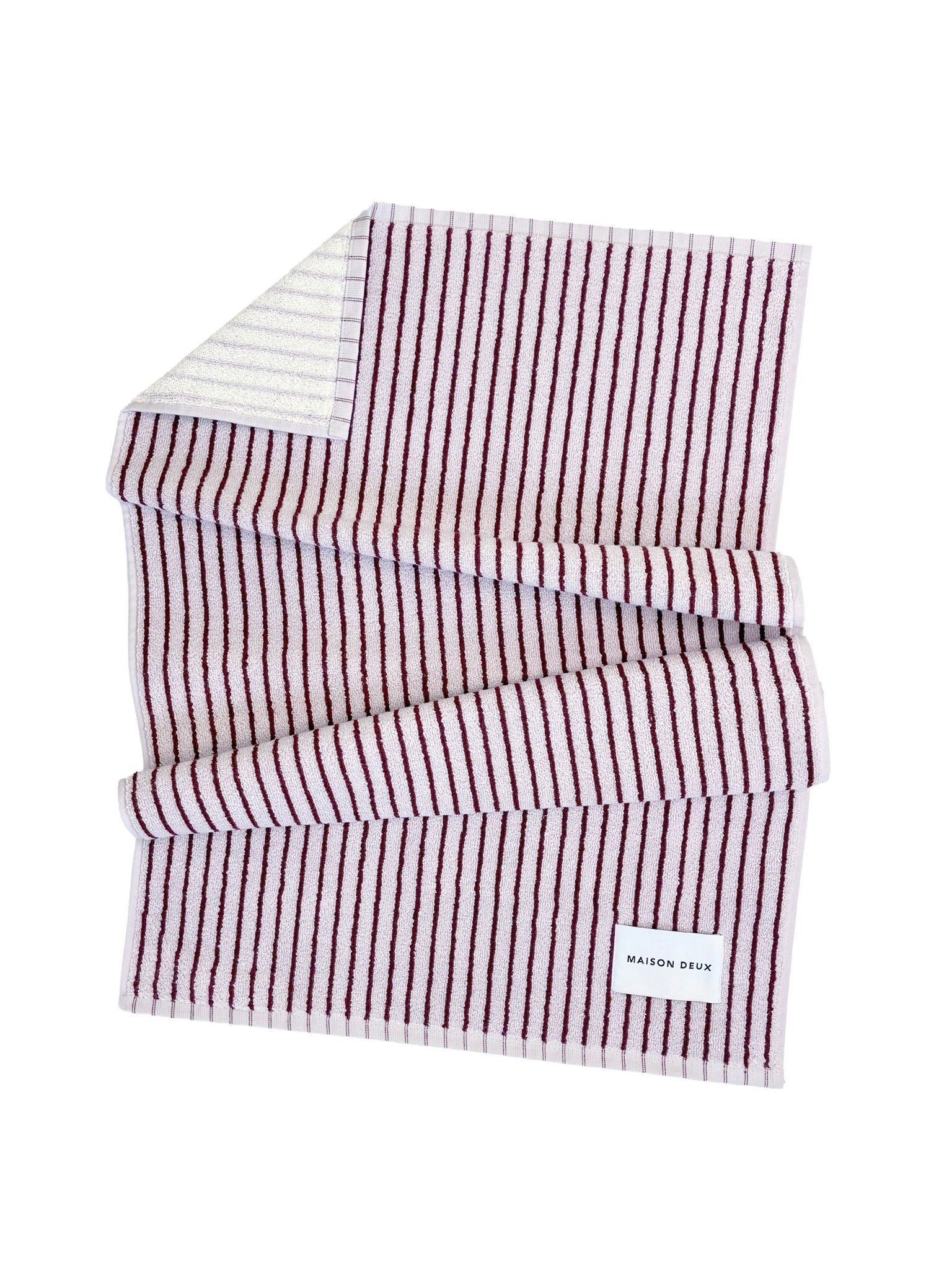 Maison Deux Handtuch STRIPES COLOR Lilac Bordo | 100x50cm - Sir Henrys