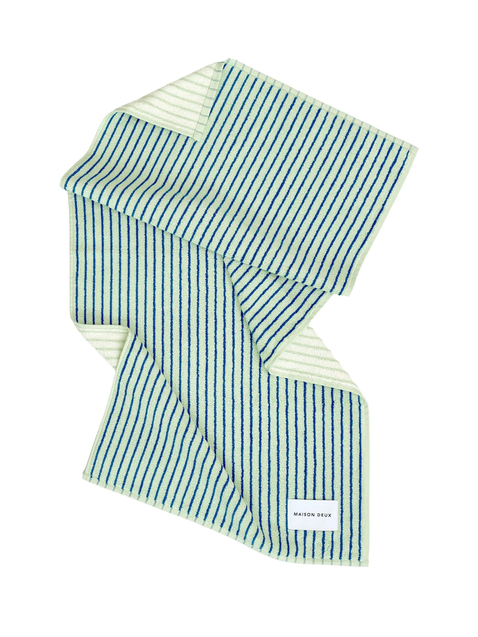Maison Deux Handtuch STRIPES COLOR Sage Cobalt Blue | 100x50cm - Sir Henrys