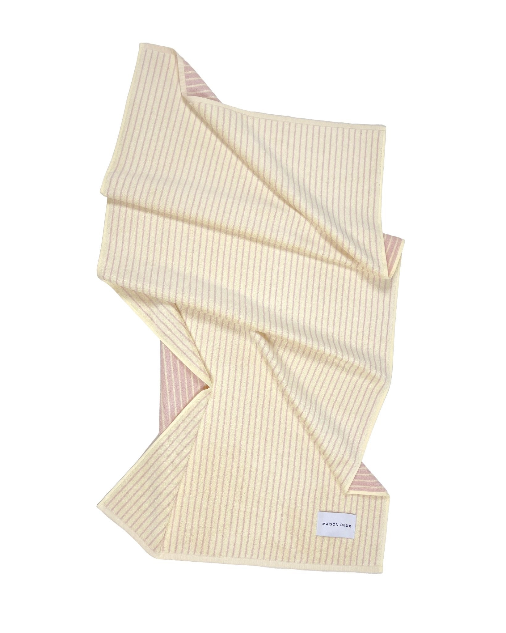 Maison Deux Strandtuch STRIPES COLOR Butter Yellow Pink | 180x90cm - Sir Henrys