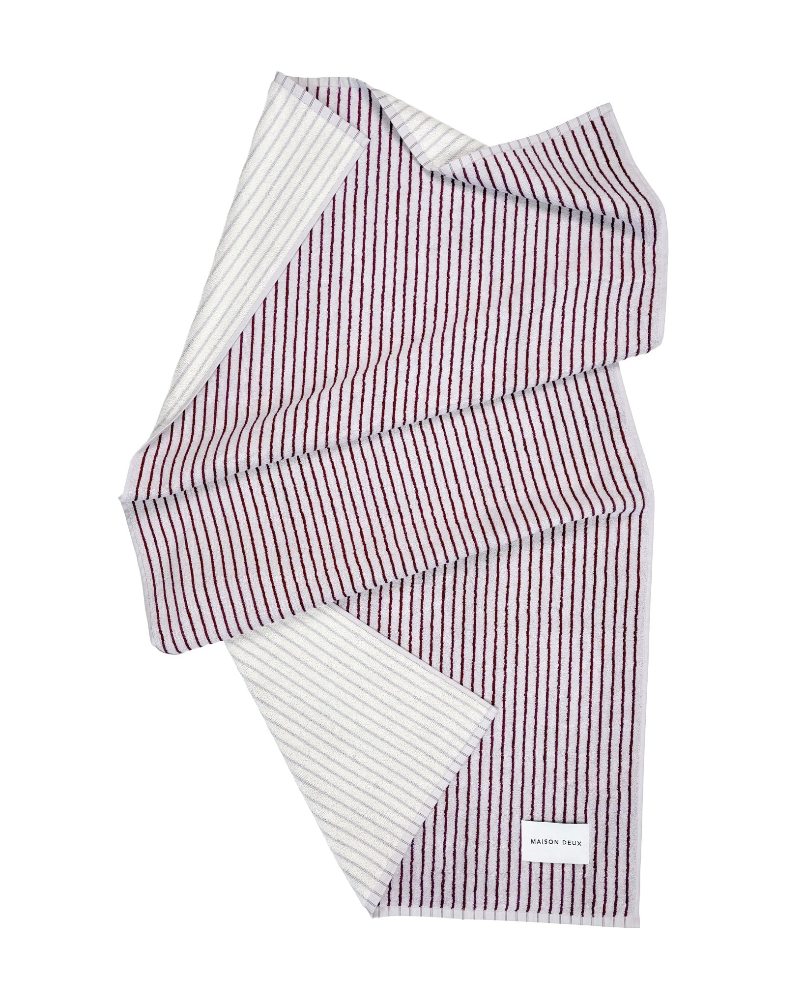 Maison Deux Strandtuch STRIPES COLOR Lilac Bordo | 180x90cm - Sir Henrys