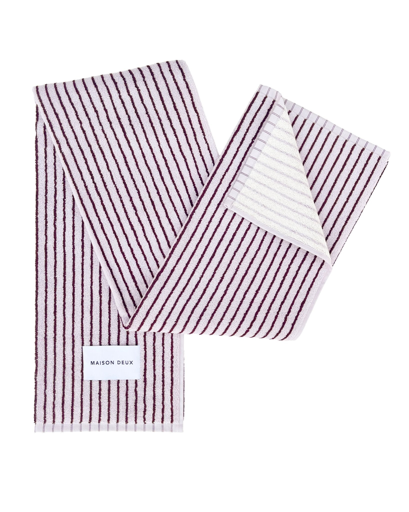 Maison Deux Strandtuch STRIPES COLOR Lilac Bordo | 180x90cm - Sir Henrys