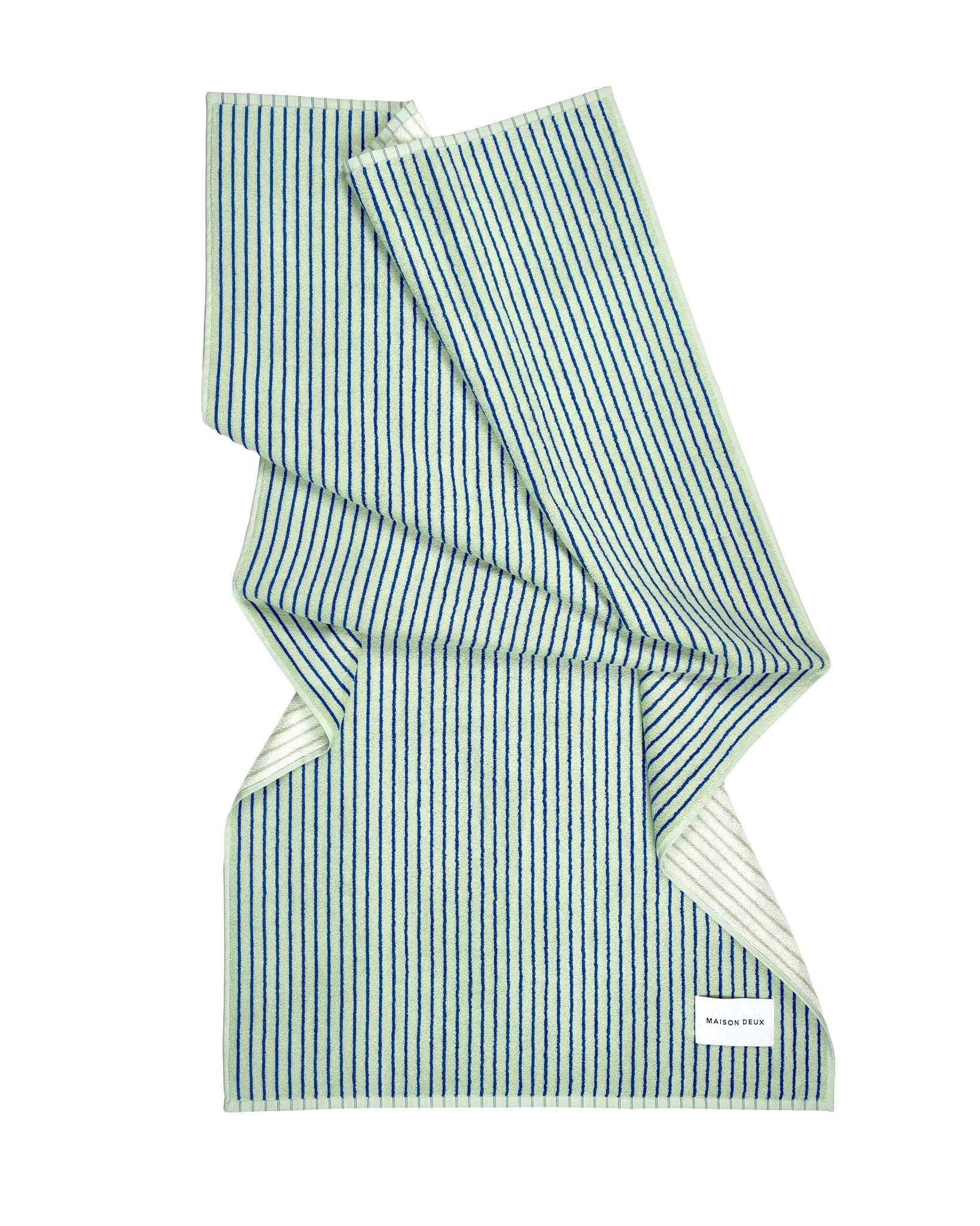 Maison Deux Strandtuch STRIPES COLOR Sage Cobalt Blue | 180x90cm - Sir Henrys