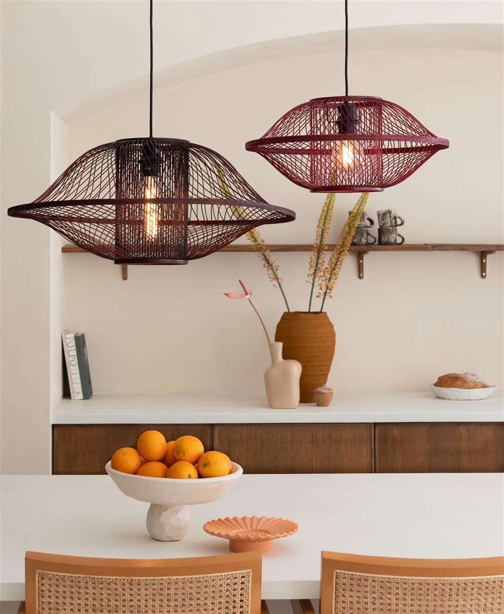 Good&Mojo Hängelampe MAUI tiefweinrot | 233x70x30/233cm