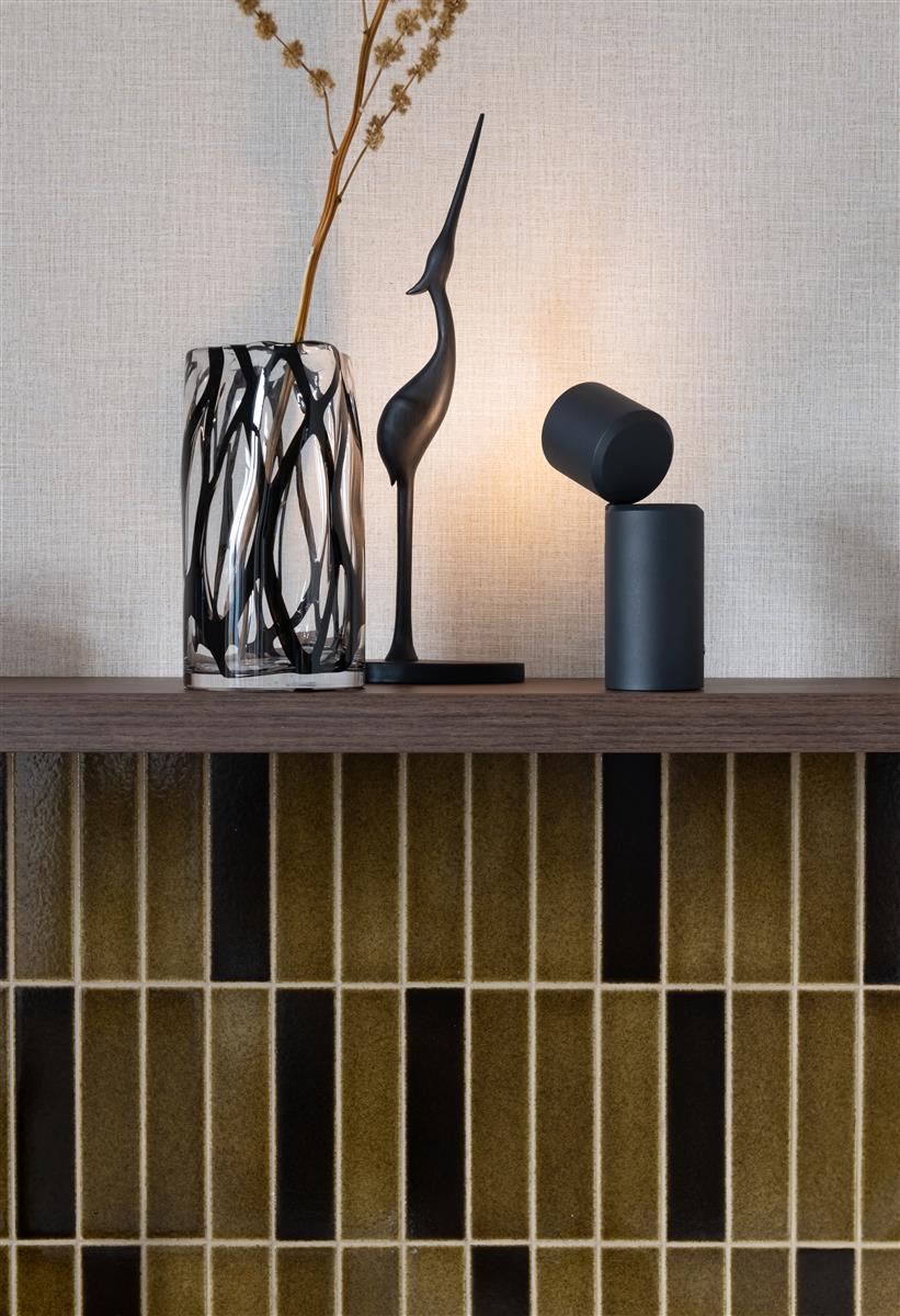 It's about RoMi AKKU Tisch-/Wandleuchte MILAN schwarz | 6,5x6,5x19cm