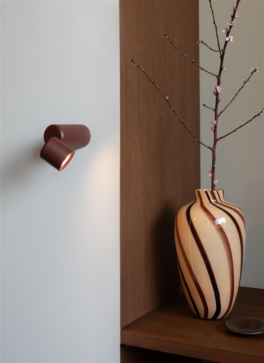 It's about RoMi AKKU Tisch-/Wandleuchte MILAN burgund | 6,5x6,5x19cm