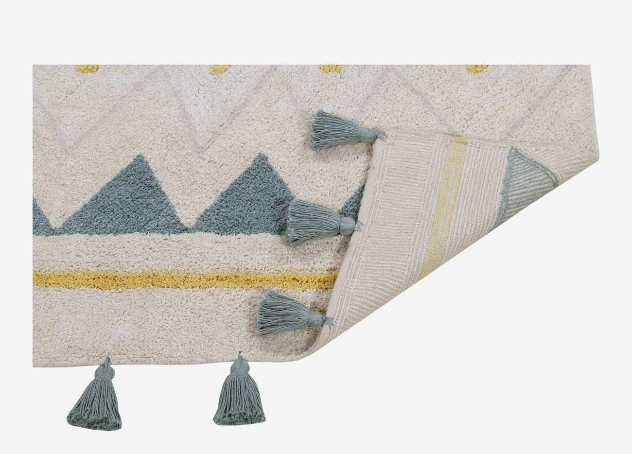 Lorena Canals waschbarer Teppich AZTECA vintage blau | 160x120cm | 160x120x0cm