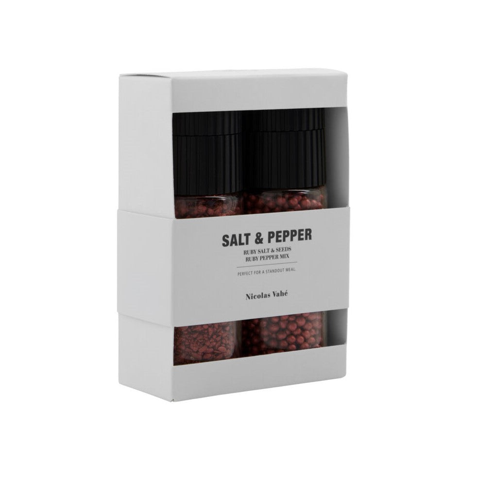 Nicolas Vahé Geschenkbox RUBY SALT & SEEDS + PEPPER MIX 2er Set Gewürze | 110g + 60g
