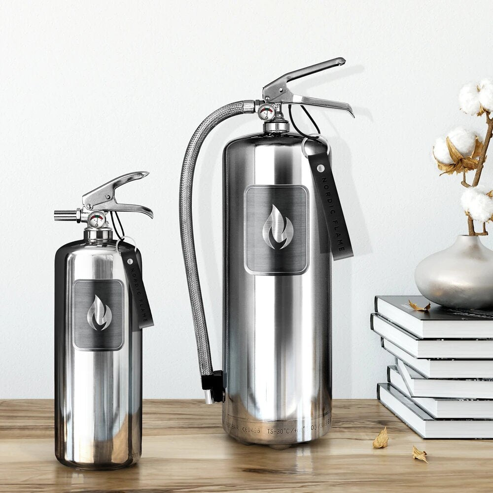 Nordic Flame Feuerlöscher STEEL EDITION silber 6kg - Sir Henrys