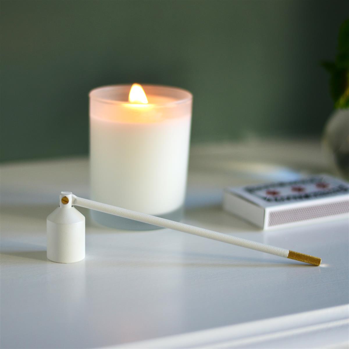 Nordic Flame Kerzenlöscher WHITE weiß gold 20cm - Sir Henrys