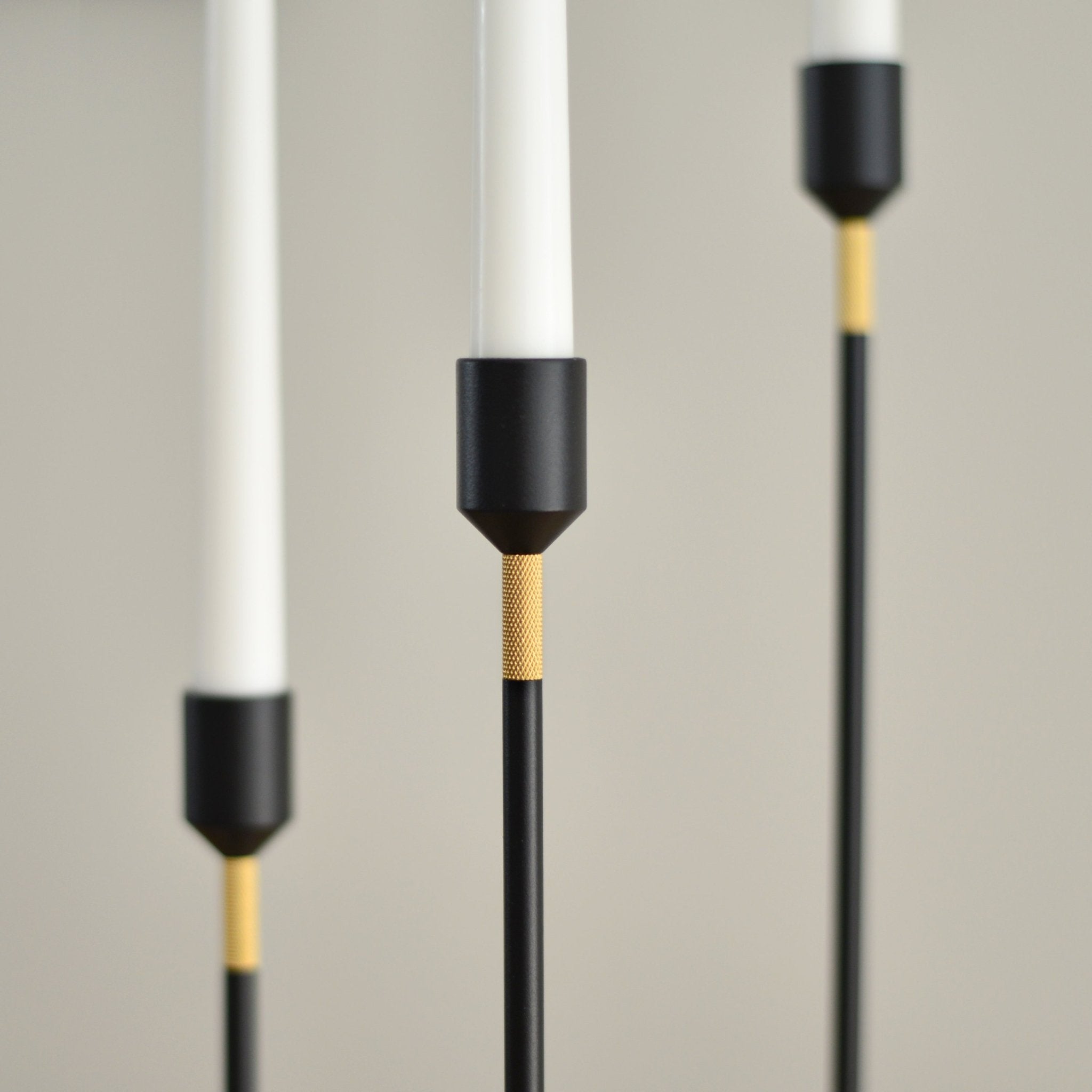 Nordic Flame Kerzenständer BLACK schwarz gold 34cm - Sir Henrys