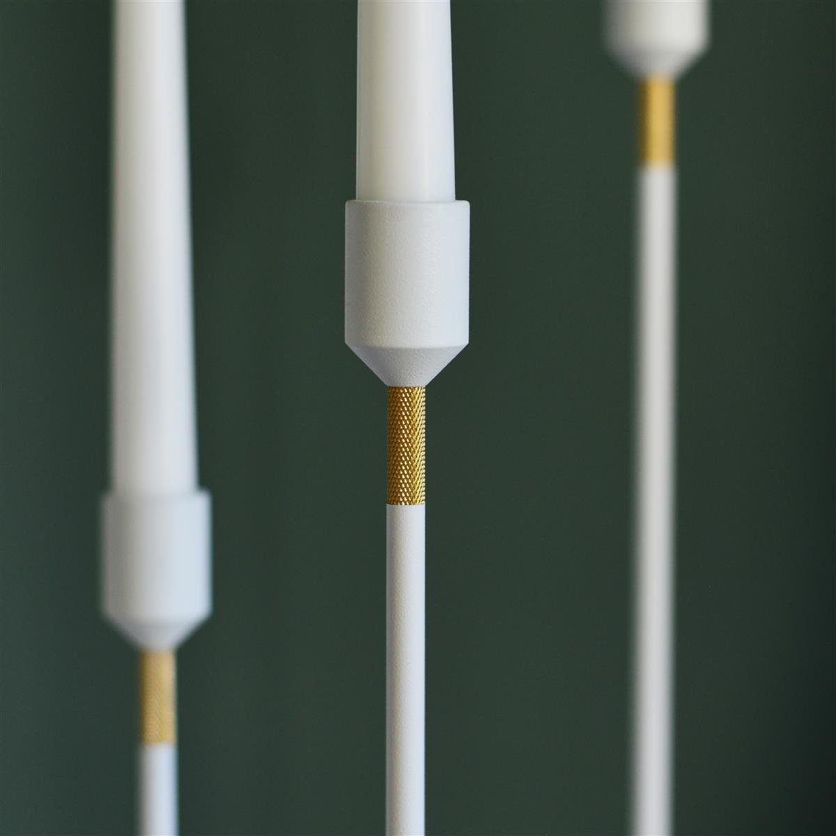 Nordic Flame Kerzenständer WHITE weiß gold 19cm - Sir Henrys