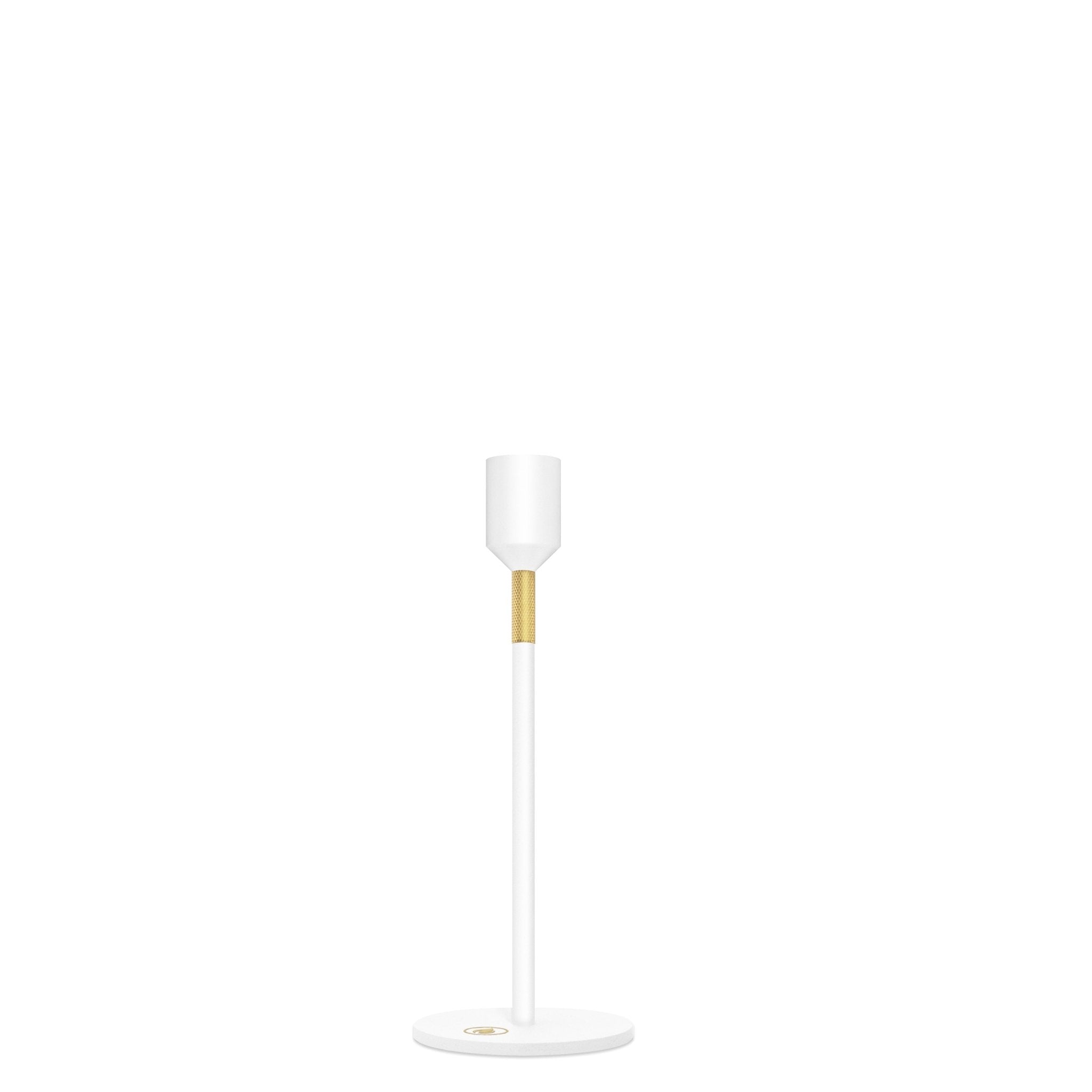Nordic Flame Kerzenständer WHITE weiß gold 19cm - Sir Henrys